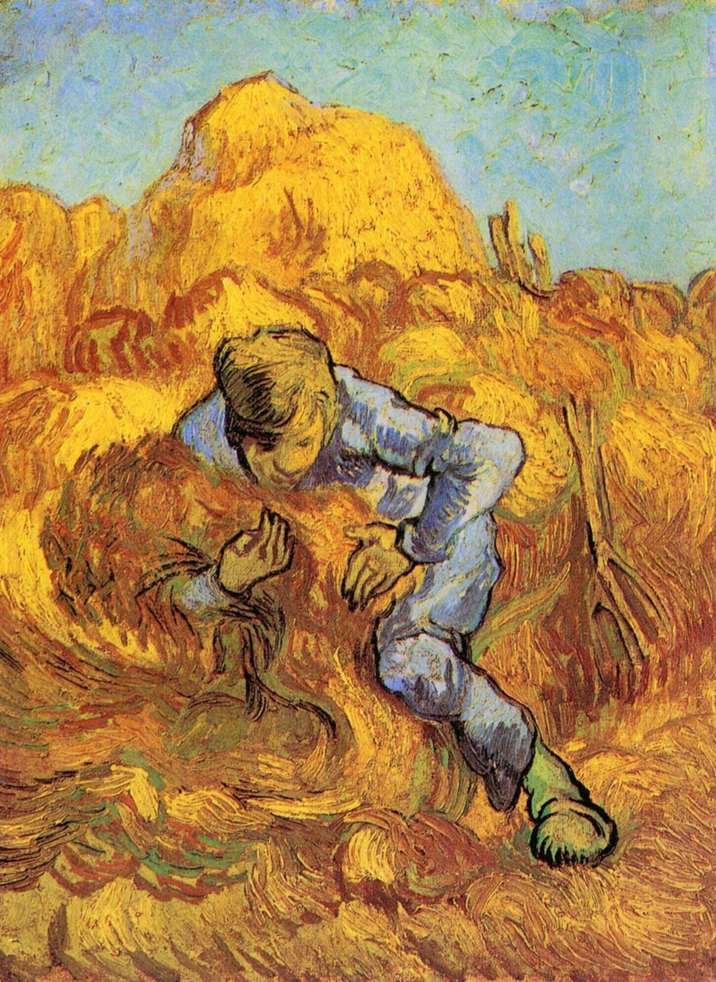 Sheaf-Binder, The after Millet - Van Gogh Painting On Canvas